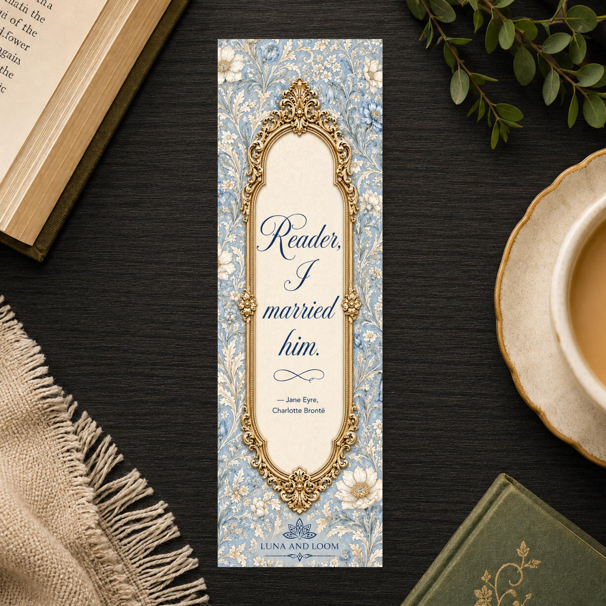 Jane Eyre Quote Bookmark | Reader I Married Him | Wedding Favor | Classic Literature Gift
