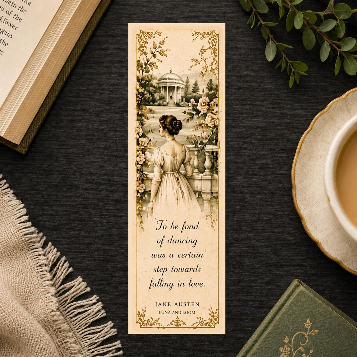 Jane Austen Inspired Bookmark | Regency Era Literary Gift | Pride and Prejudice | Classic Literature Reader |