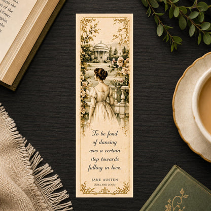 Jane Austen Inspired Bookmark | Regency Era Literary Gift | Pride and Prejudice | Classic Literature Reader |