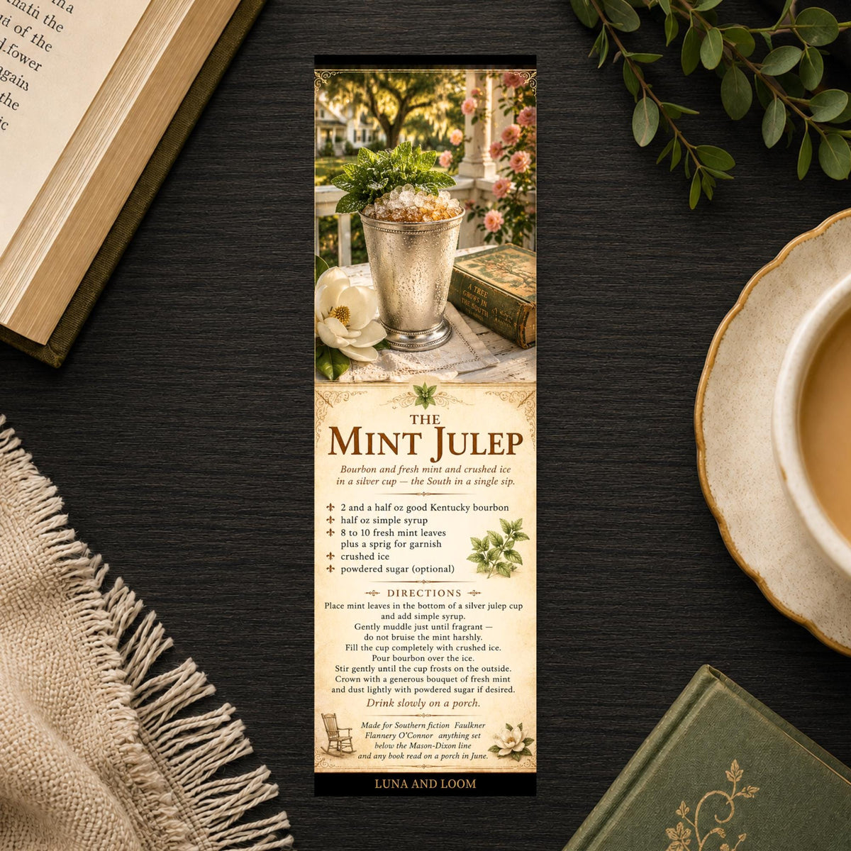 Mint Julep Bookmark | Southern Cocktail | Kentucky Derby Aesthetic | Southern Reader Gift | Literary | Bourbon |