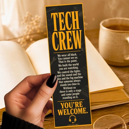 Theater Tech Crew Bookmark | Light Board Operator | Sound Engineer | Drama Club | Broadway | Musicals | Plays