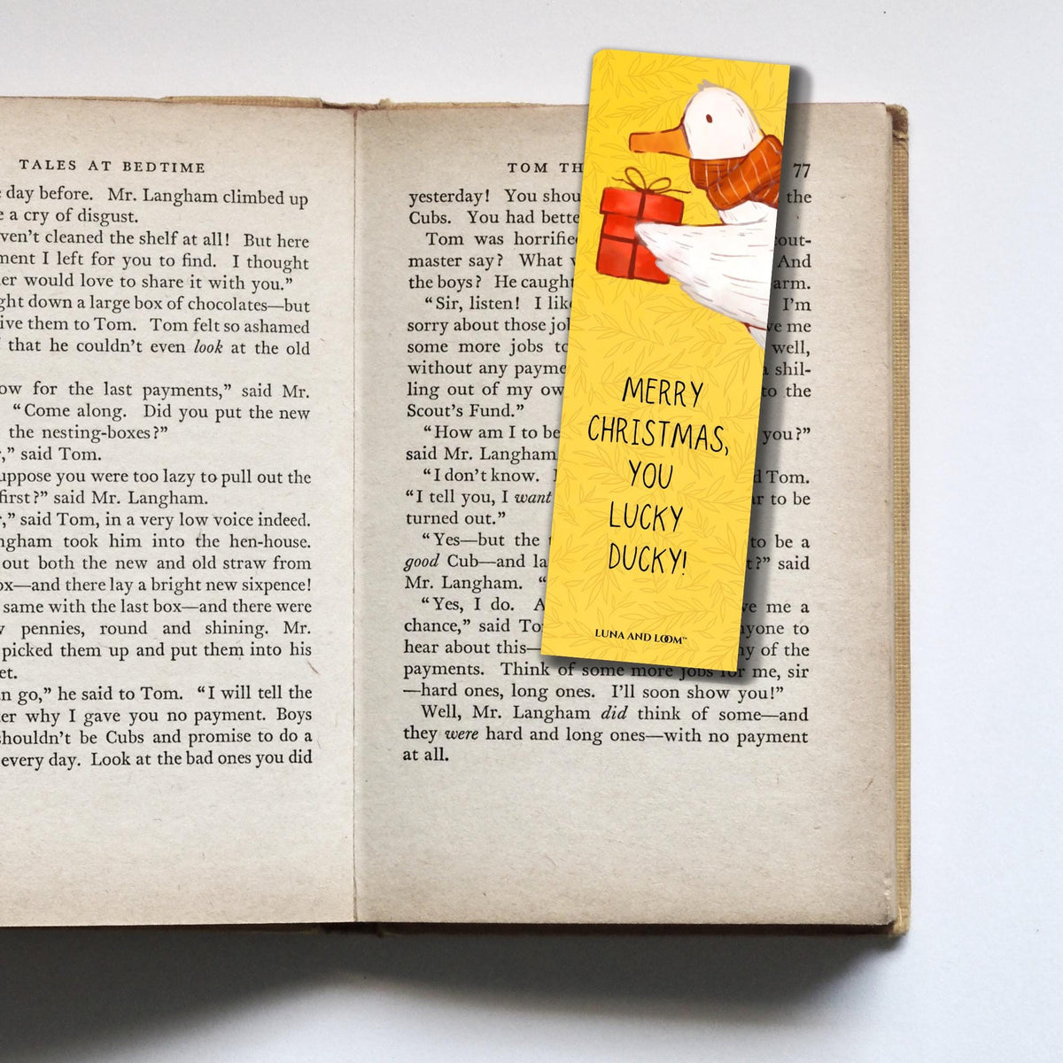 LUCKY DUCK BOOKMARK | MerryChristmas | Stocking Stuffer | Gift Tag