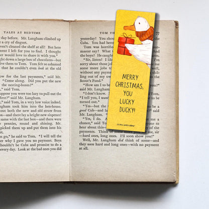LUCKY DUCK BOOKMARK | MerryChristmas | Stocking Stuffer | Gift Tag
