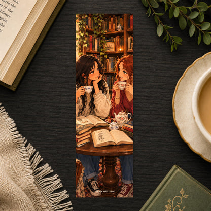 Book Club Coffee Bookmark | Retro Pop Art Library Page Marker | Reader Friendship Gift