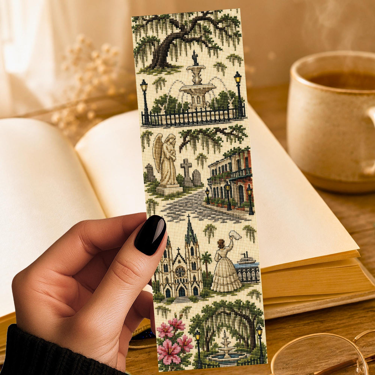 Savannah Bookmark | Georgia | Cross Stitch Matte Print | Spanish Moss | History