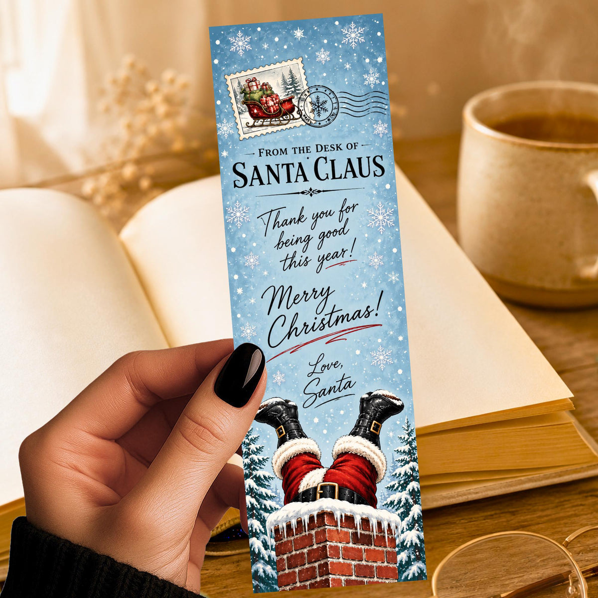Santa's Letter Bookmark | Whimsical Christmas Gift | From the Desk of Santa Page Marker | Kid Christmas Gift