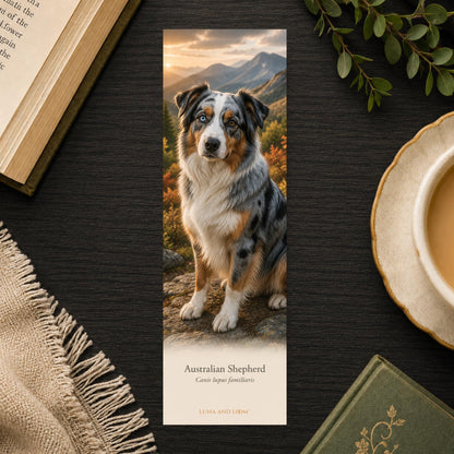 Australian Shepherd Bookmark | Aussie Gift | Dog Breed Portrait