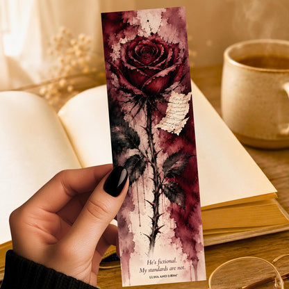Funny Romance Bookmark | Book Boyfriend Gift | BookTok Present | He's Fictional My Standards