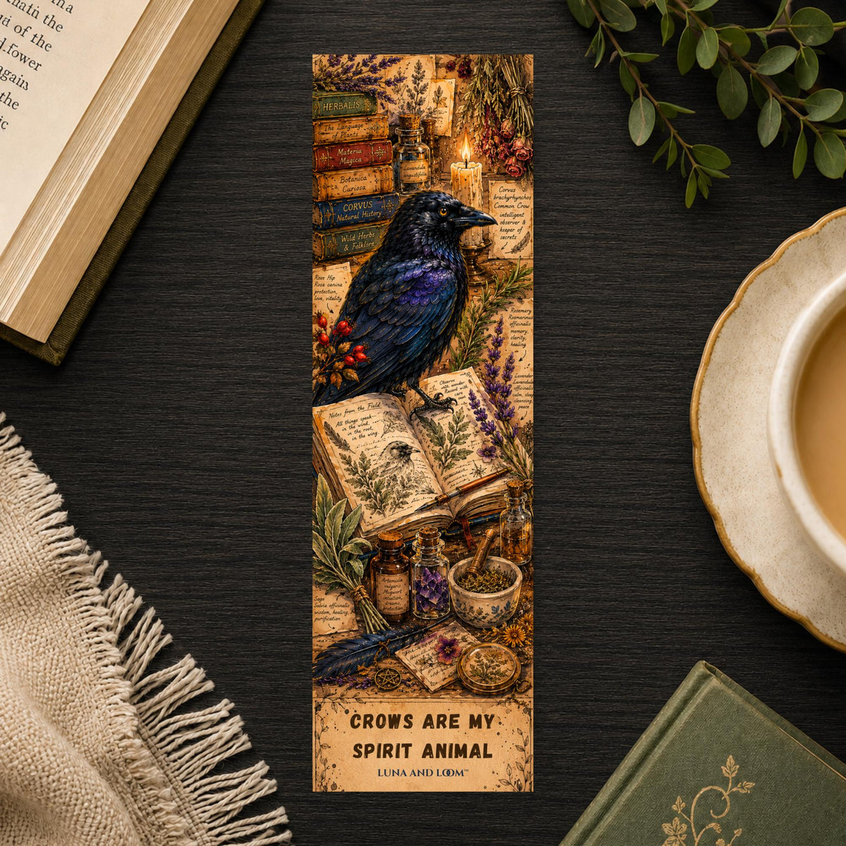Crows are My Spirit Animal Bookmark | Witchy Vibes | Gothic | Dark Academia