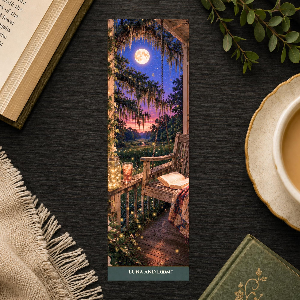 Southern Nights Bookmark | South | Sweet Tea | Lightening Bugs | Book | Porch Swing