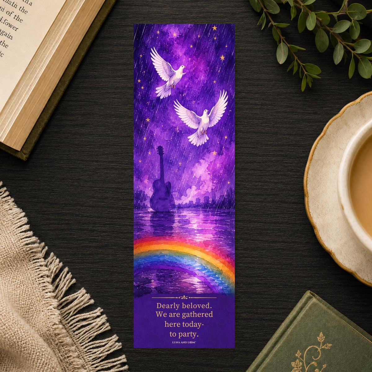 Purple Rain Bookmark | Dearly Beloved | LGBTQIA | Music Lover | Doves | Rainbow | Prince