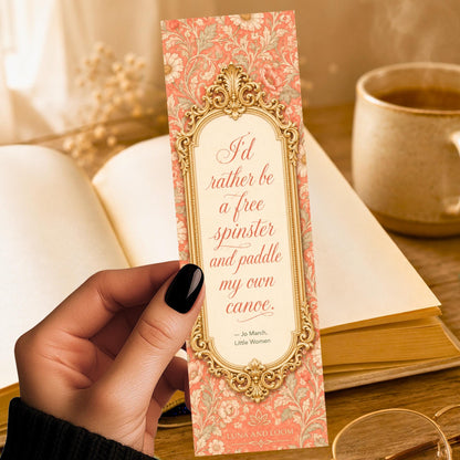 Paddle My Own Canoe Bookmark | Little Women Quote | Independent Woman Gift | Classic Literature | Jo March | Louisa May Alcott
