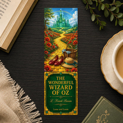 Wizard of Oz Bookmark | L Frank Baum Book Cover Page Marker | Classic Literature Gift