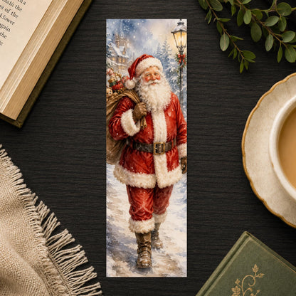 Traditional Santa Bookmark | Christmas Gift | Classic Santa Claus Page Marker | Holiday Book Lover Gift
