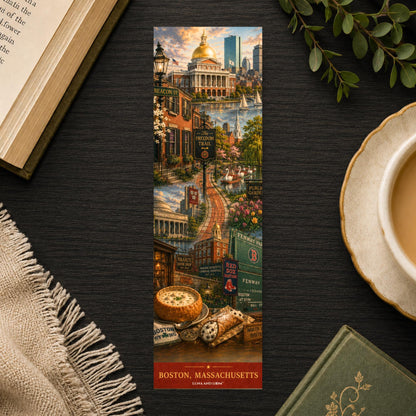 Boston Bookmark | Fenway Park | City Skyline | MIT | Harvard | Beacon Street | US History