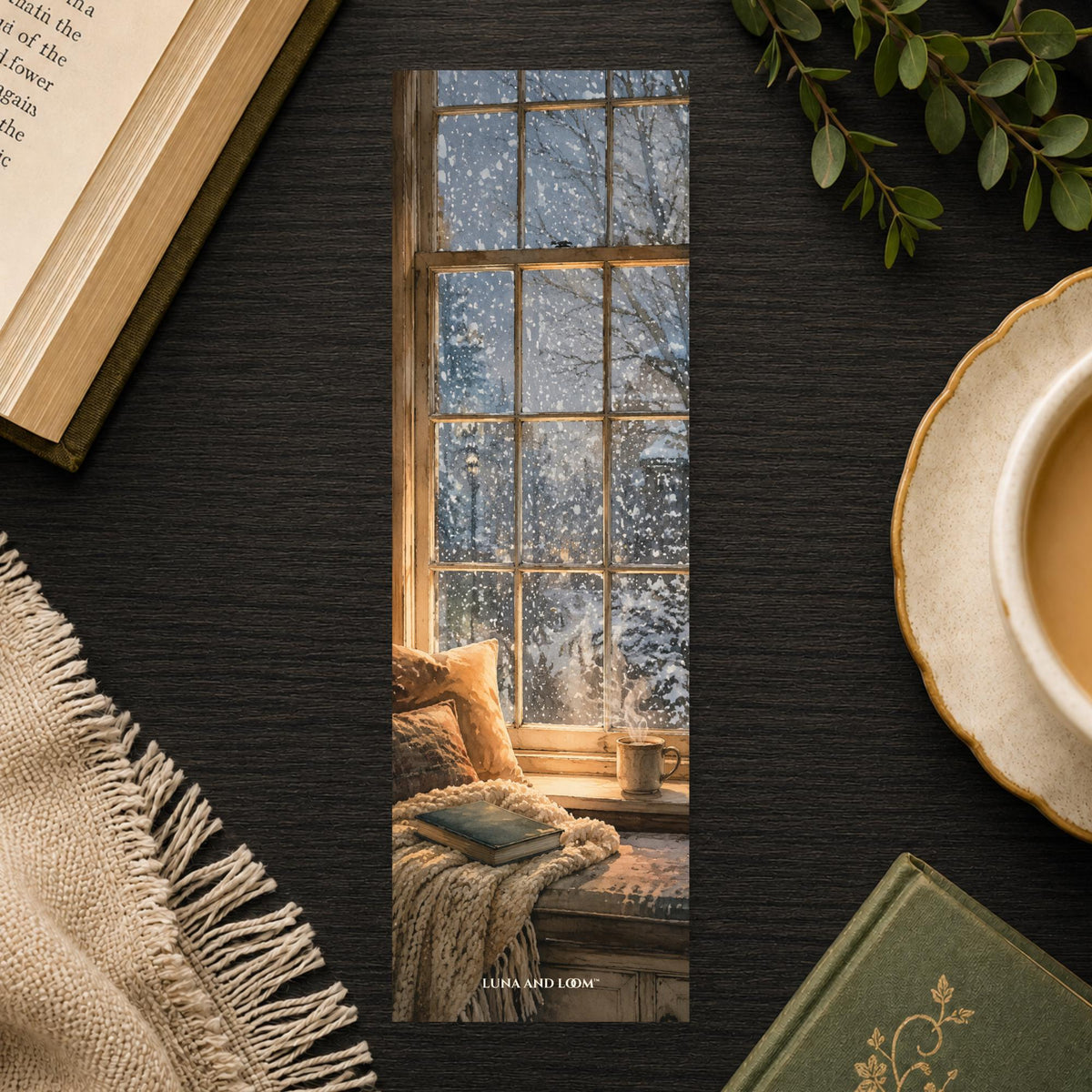 Cozy Window Seat Bookmark | Snow Day Reading Gift | Winter Storm Page Marker | Bookish New England Book Lover Gift | Boston | Nor'easter