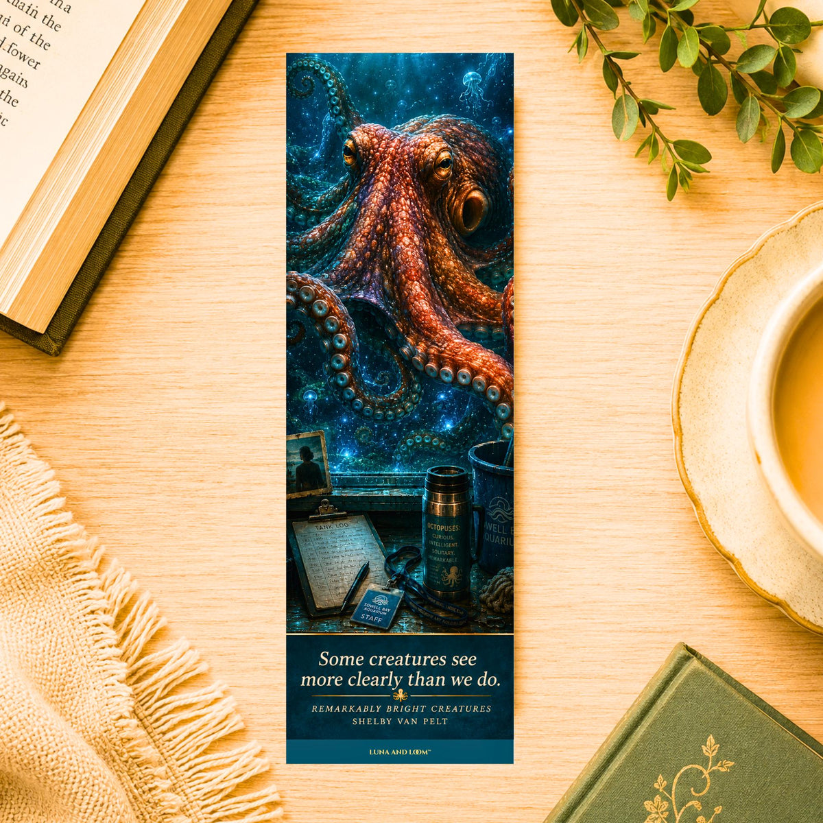Bright Creatures | Octopus Literary Gift | Book Lover | Ocean | Pacific Northwest Aquarium Bookmark