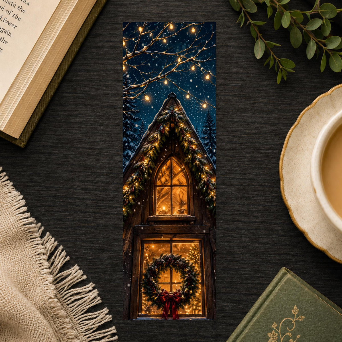 A-Frame Cabin Bookmark | Cozy Christmas Gift | Holiday Cottage Page Marker | Book Lover Gift