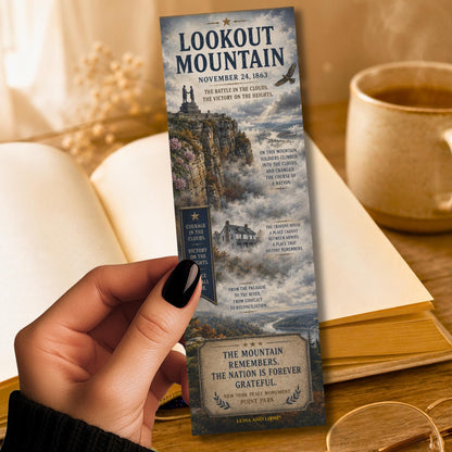 Lookout Mountain Bookmark | Appalachian Landscape | Chattanooga Tennessee Gift | Mountain | Literary | Historical | Civil War