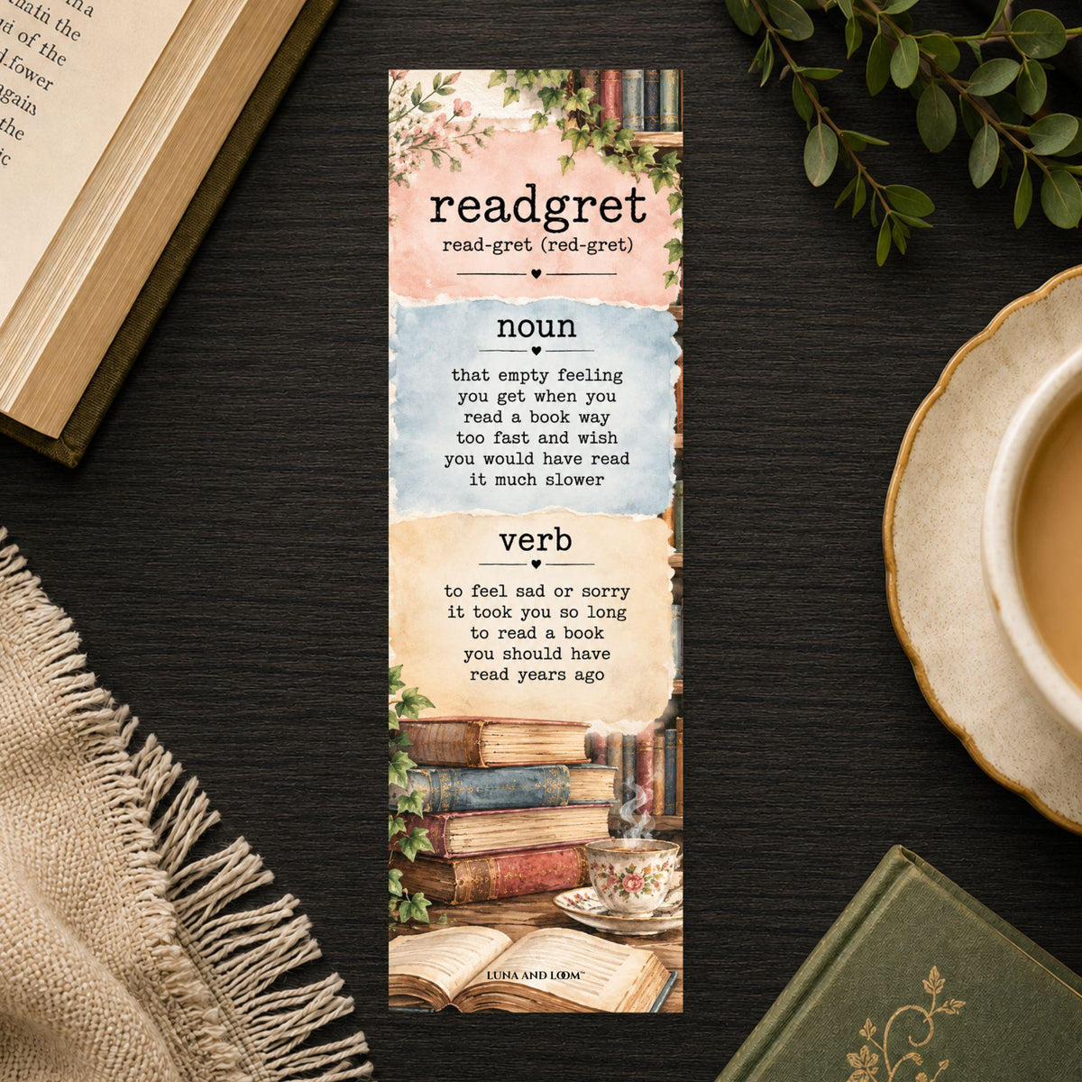 Readgret Bookmark | Funny Book Lover Definition | Reading Regret Page Marker