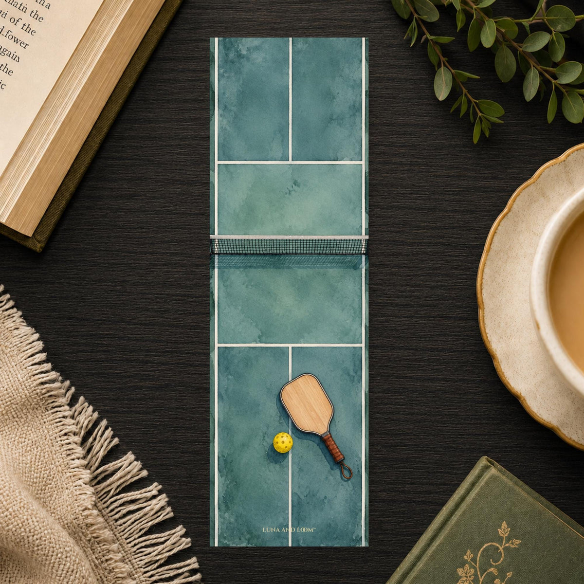 Pickleball Court Bookmark | Paddle Sport Gift | Court Diagram Page Marker | Pickleball Player Book Lover Gift