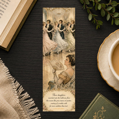 Three Daughters Bookmark | Regency Gossip Gift | Ballroom Trio Page Marker | Fan Book Gift