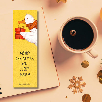 LUCKY DUCK BOOKMARK | MerryChristmas | Stocking Stuffer | Gift Tag