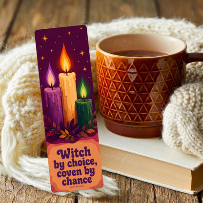 Witch By Choice Bookmark | Salem Coven Quote Gift | Candle Trio Page Marker | Witchy Friend Book Gift
