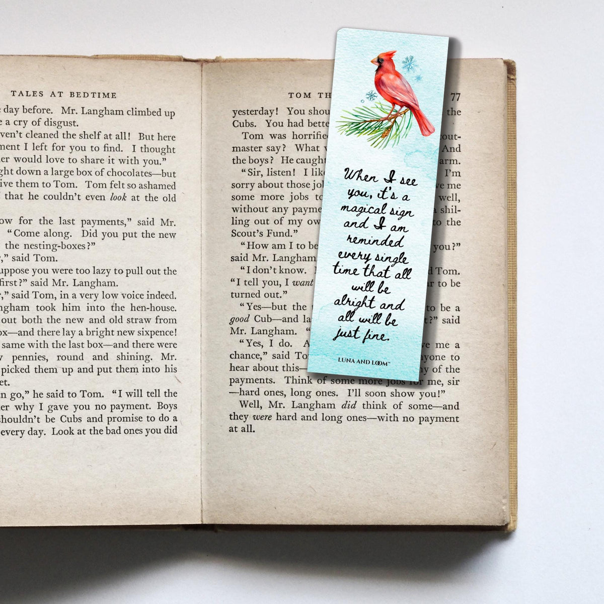 Red Cardinal Bookmark | Grieving | Inspiring Quote |