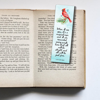 Red Cardinal Bookmark | Grieving | Inspiring Quote |