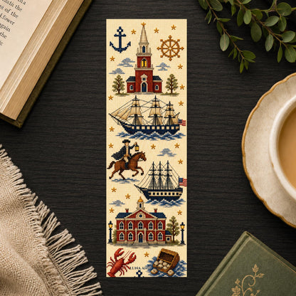 Boston Harbor Bookmark | Cross Stitch Print | Revolutionary History
