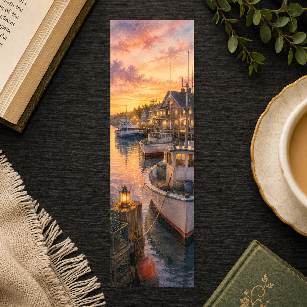 Provincetown Harbor Bookmark | Cape Cod Gift | Whale Watch Boats Page Marker | P-Town Book Lover Gift