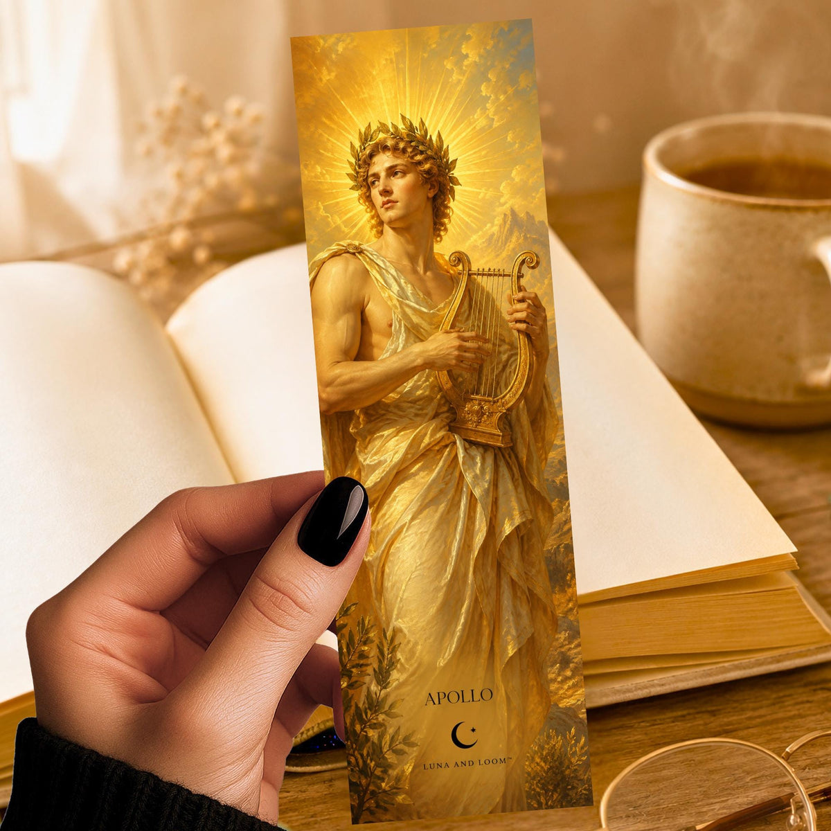 Apollo Bookmark | Greek Mythology Gift | Golden Lyre Page Marker | Mythology Lover Gift