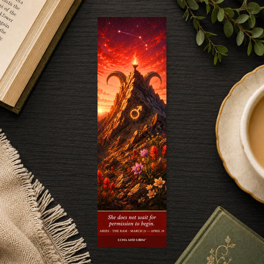 Aries Bookmark | Ram Zodiac Literary Gift | Birthday Gift | Astrology Book Lover | Fire Sign