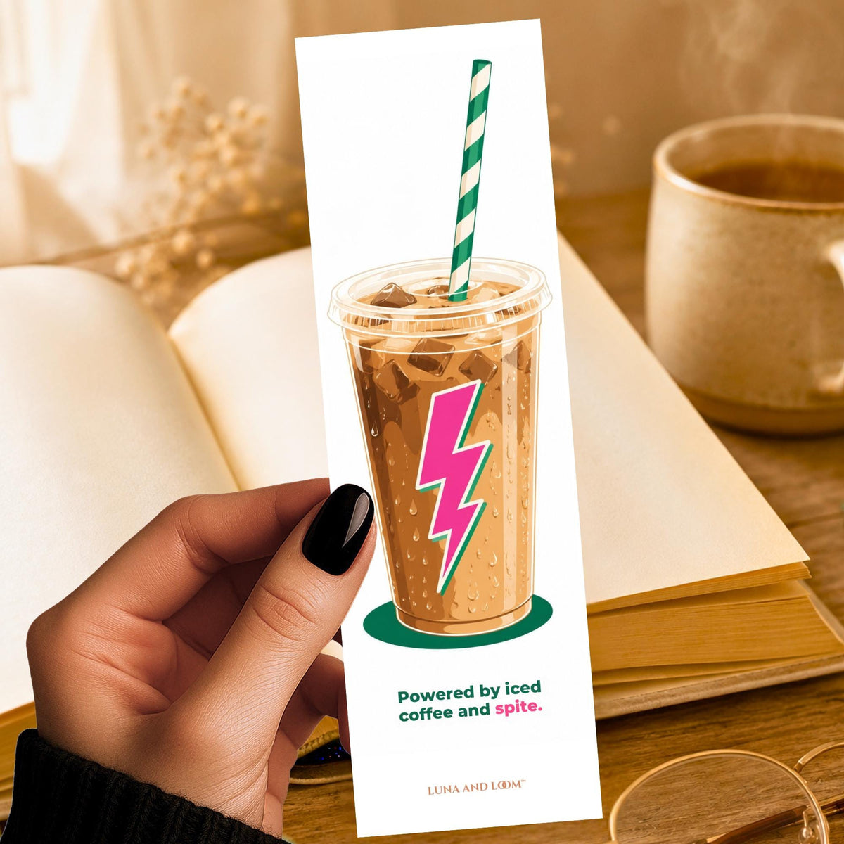 Iced Coffee Bookmark | Bright Colorful | Funny | Bold | Reader Gift | Relatable
