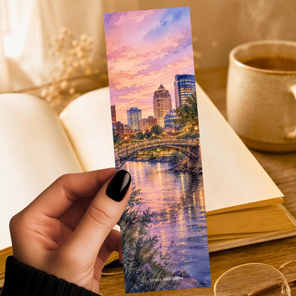 Nashville Pedestrian Bridge Bookmark | Downtown Dusk Gift | String Lights Page Marker | Music City Book Gift
