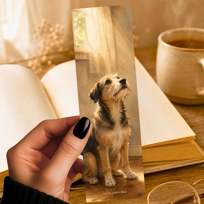 Shelter Dog Bookmark | Rescue Pet Watercolor Gift | Hopeful Pup Page Marker | Dog Adoption Book Lover Gift