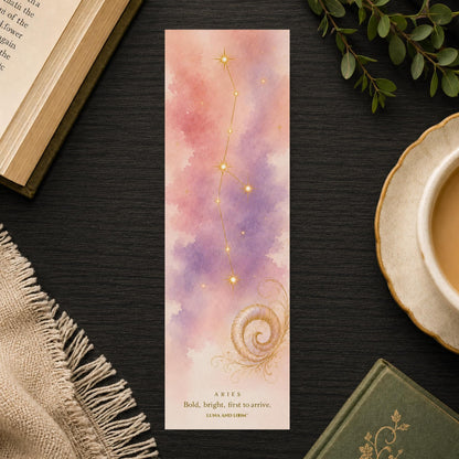 Aries Constellation Bookmark | Zodiac Star Sign | Bright Celestial Gift | Astrology Birthday Present
