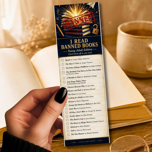 I Read Banned Books Bookmark | Young Adult Edition | YA Reader | Freedom to Read Gift | Book Lover |