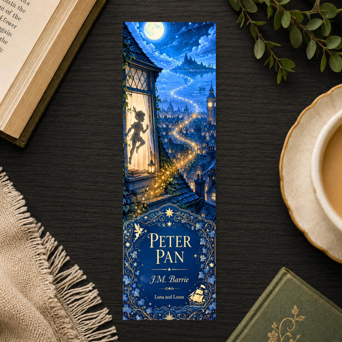 Peter Pan Bookmark | J.M. Barrie Book Cover Page Marker | Classic Literature Gift