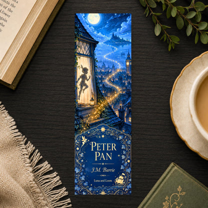 Peter Pan Bookmark | J.M. Barrie Book Cover Page Marker | Classic Literature Gift