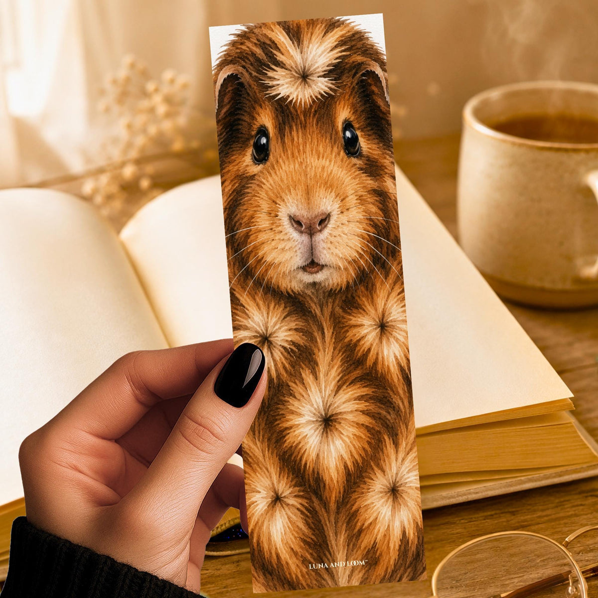 Guinea Pig Bookmark | Realistic Small Pet Portrait | Watercolor