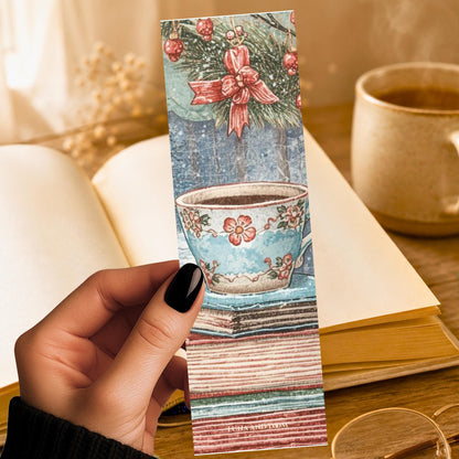 Blue Tea Cup Bookmark | Cozy Reader Gift | Porcelain Teapot Page Marker | Book Lover Gift