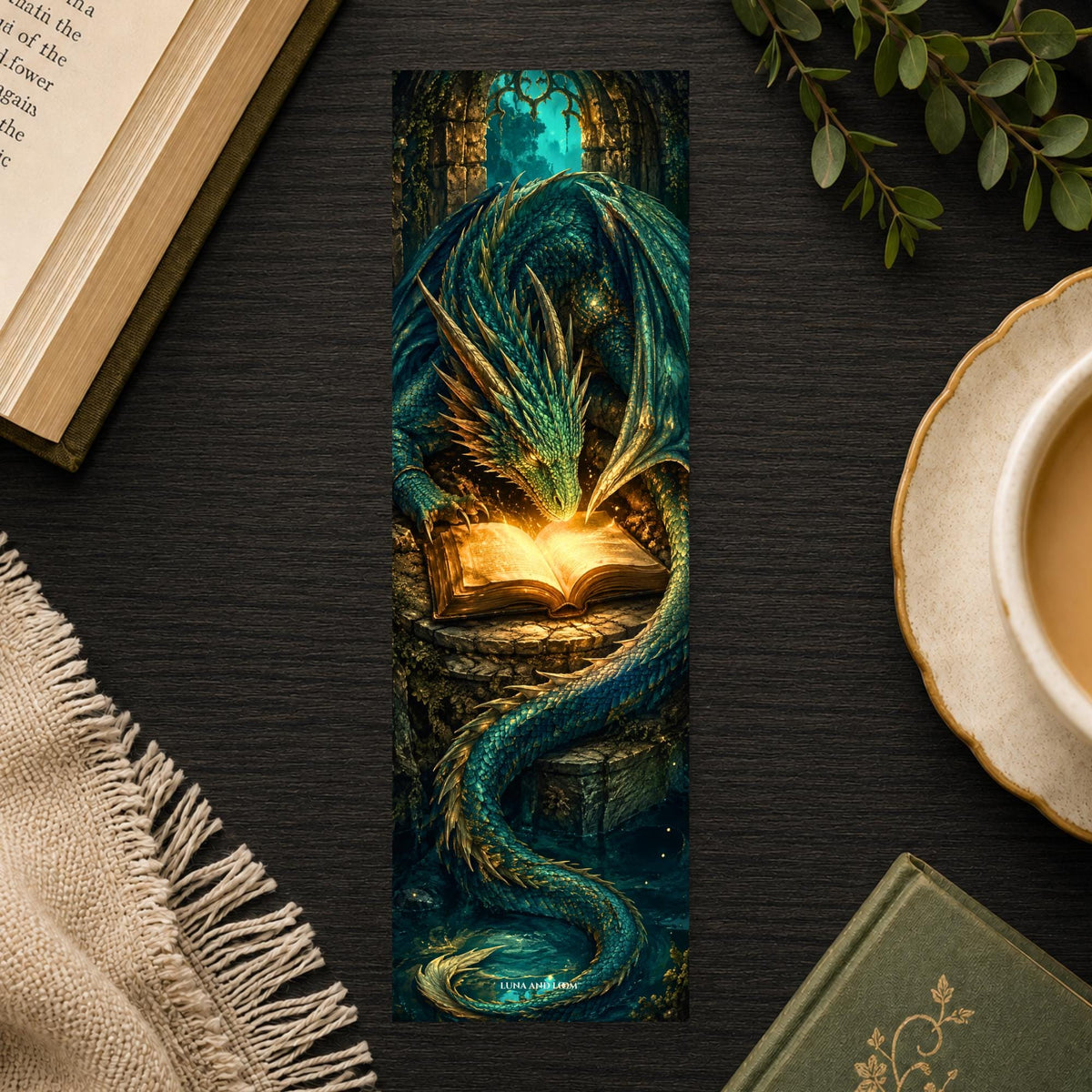 Dragon Reading Bookmark | Fantasy Dragon Gift | Spellbook Page Marker | Romantasy Reader Gift