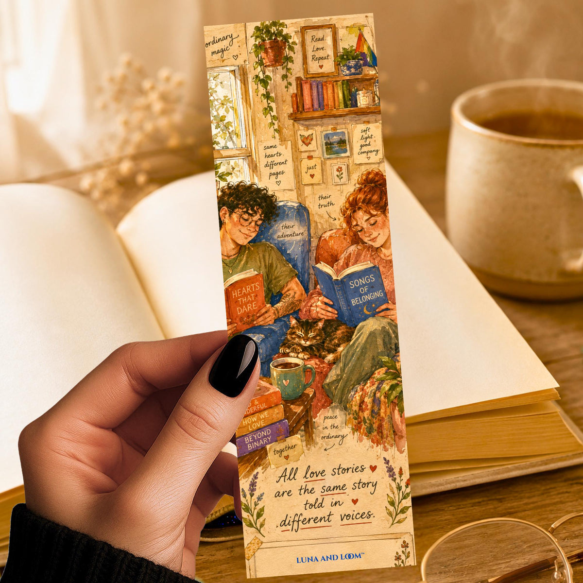 Nonbinary Bookmark | Pride Month | Queer | Gay | Trans | Lesbian | WLW | Binary