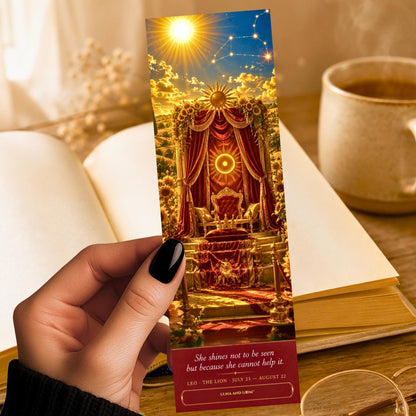 Leo Bookmark | Lion Zodiac | Birthday Gift | Astrology Book Lover | Fire Sign