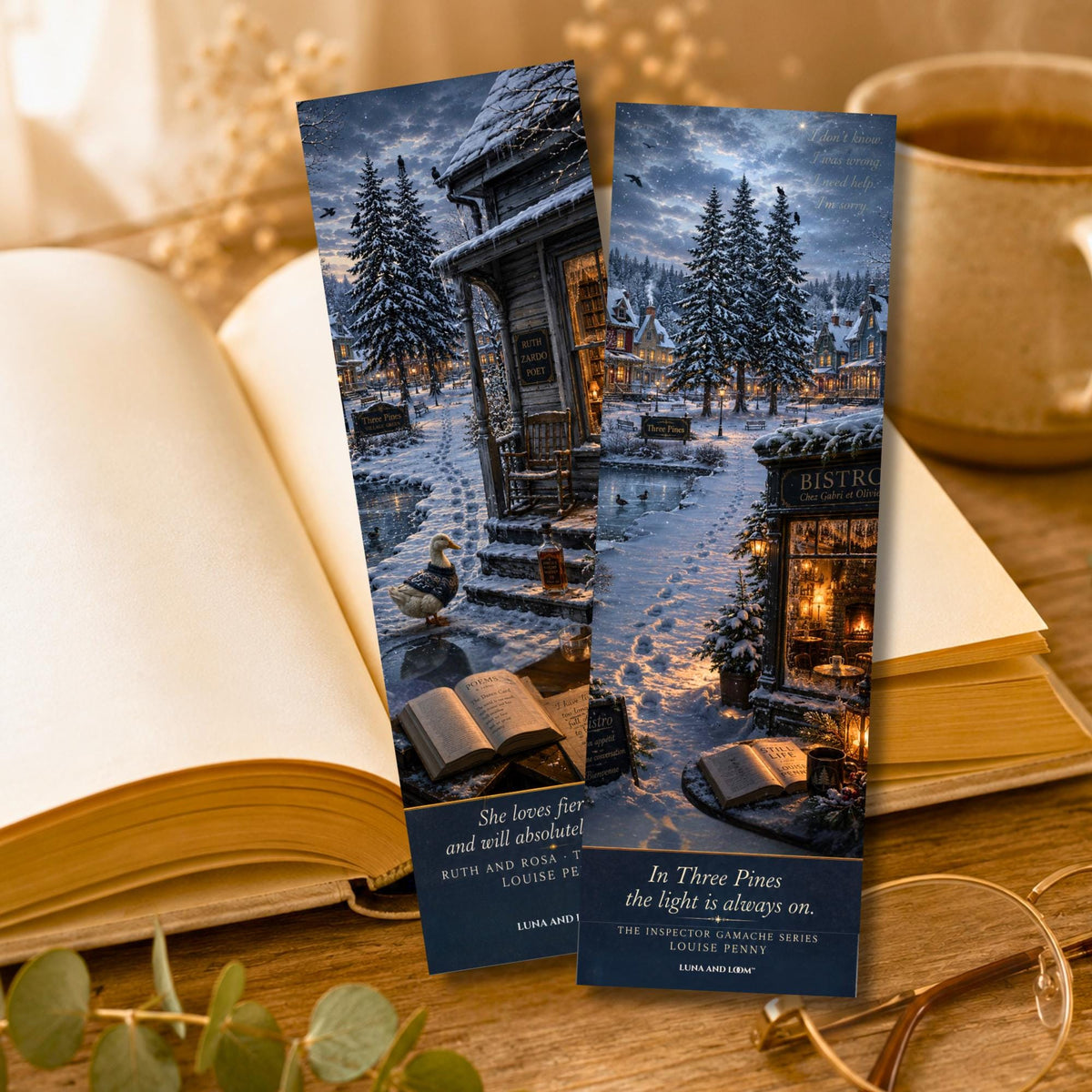 Ruth and Rosa Bookmark | Three Pines Cozy Mystery Literary Gift | Gamache