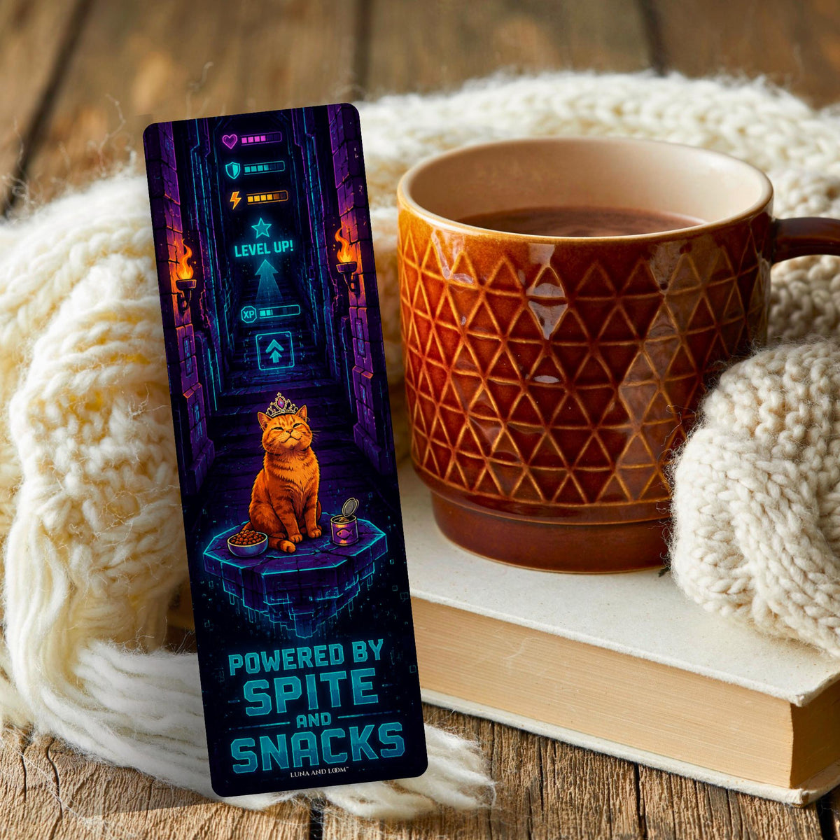 Dungeon Crawl Bookmark | LitRPG Reader Gift | Sarcastic Fantasy Cat Page Marker | Video Game Fantasy Book Lover Gift