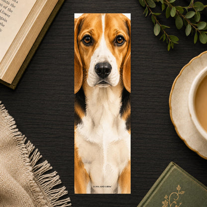 Beagle Bookmark | Realistic Dog Portrait | Watercolor Pet