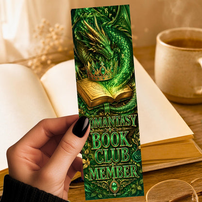 Romantasy Book Club Member Bookmark | Dragon and Crown Reader Gift | Badge Page Marker
